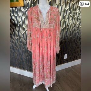 Spell Floral salmon Maxi Dress